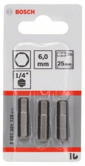 Насадка-бита Extra Hart HEX 6, 25 mm 2607001728
